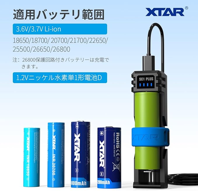 カスタムライトセーバー 充電器 XTAR SC1｜SYBERSABERS – SyberSabers
