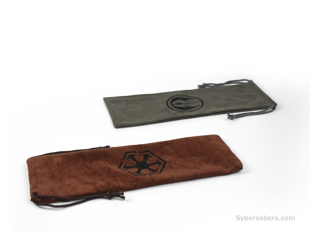 89SABERSロゴ入りSABER BAG（セーバー収納用ソフトケース）。ダークグレー（JEDIロゴ）とブラウン（SITHロゴ）の2色セット。